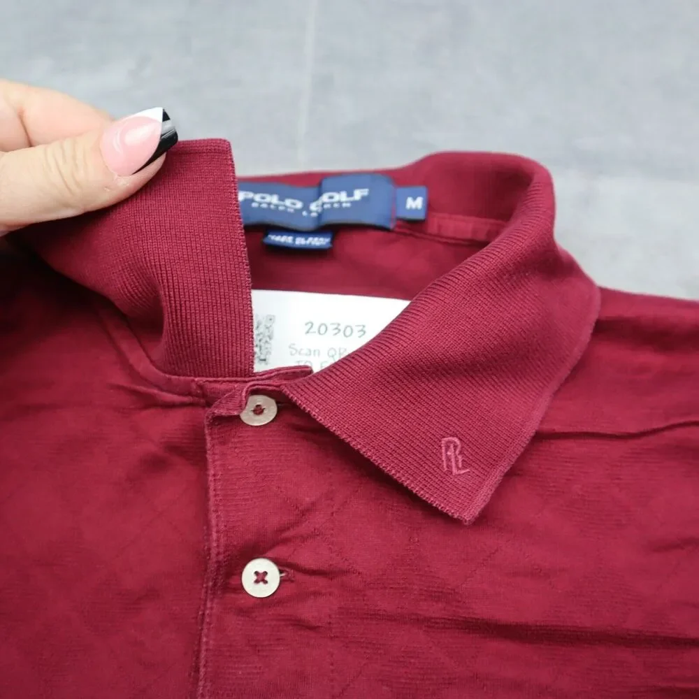 Polo Golf Ralph Lauren Shirt Mens M Red Wine Short Sleeve Classic